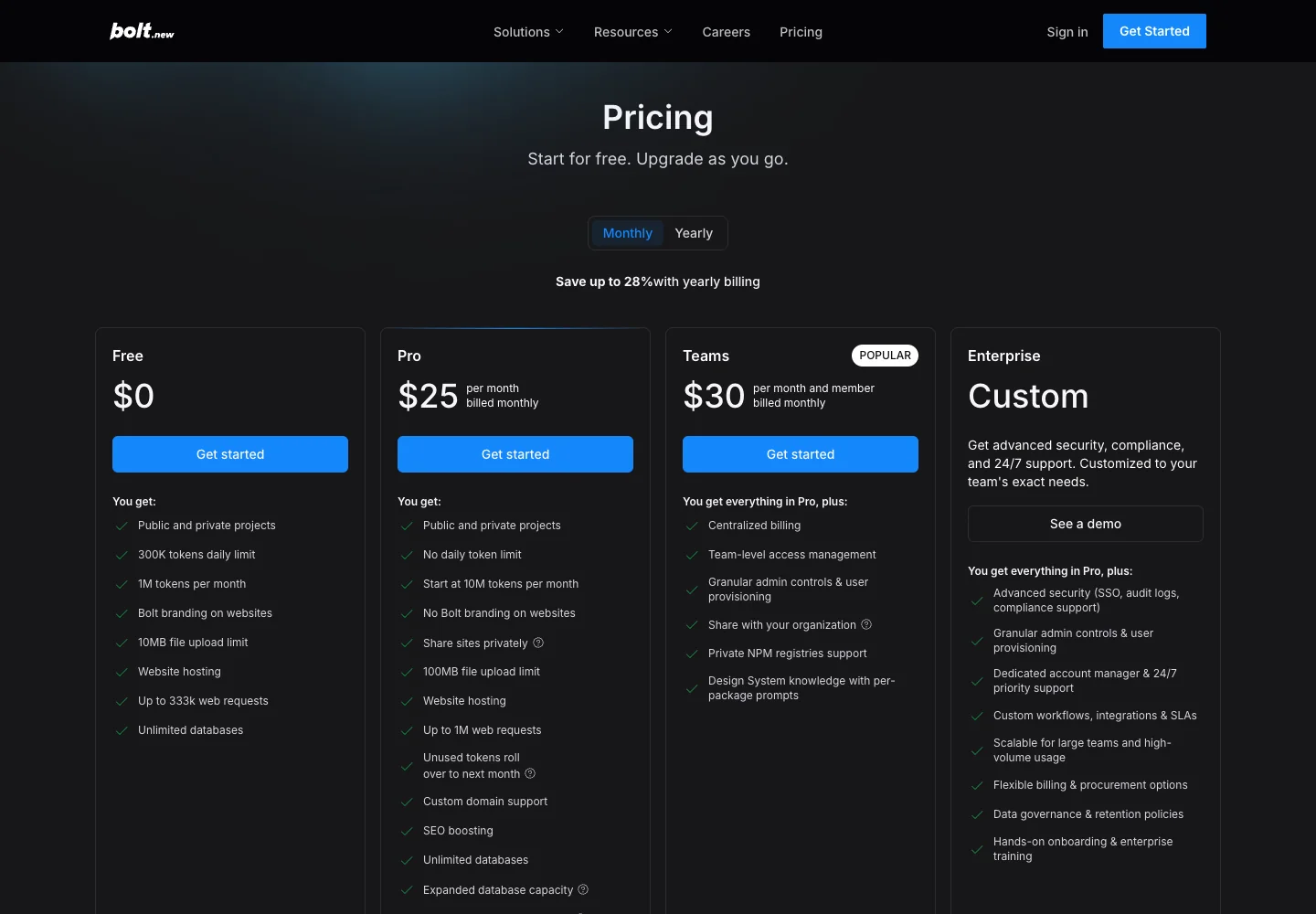 Bolt.new official website reference, not a hands-on test result